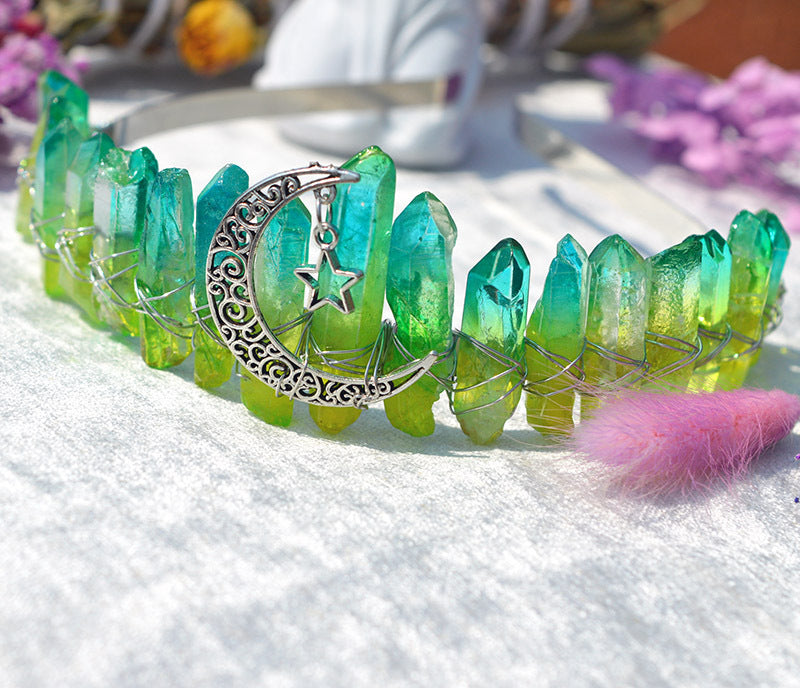 Raw Crystal Quartz Crown Headband