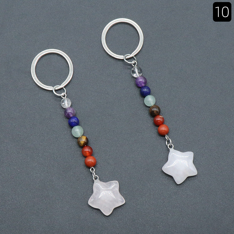 Crystal Star Chakra Key Chain