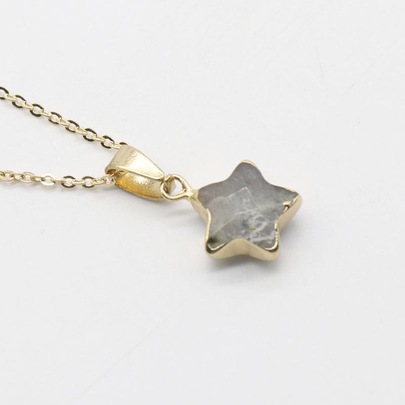 Half Gold Plated Crystal Star Necklace