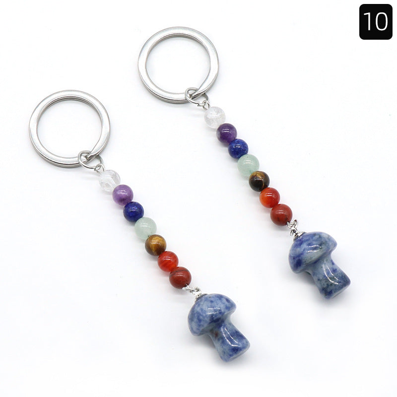 Crystal Mushroom Chakra Key Chain