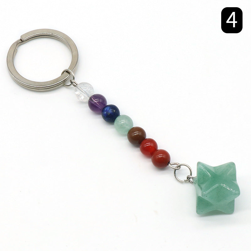 Crystal Merkaba Star Chakra Key Chain