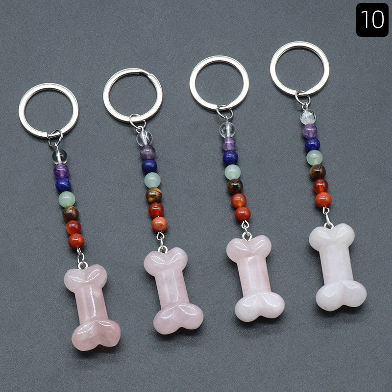 Crystal Bone Chakra Key Chain