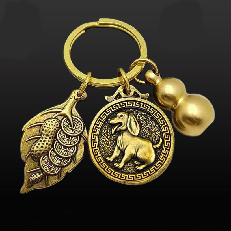 12 Zodiac Animal Brass Keychain