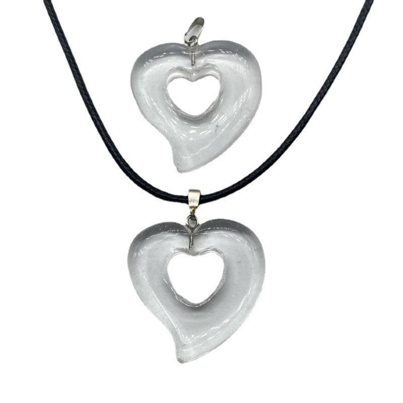 Crystal Hollow Heart Pendant