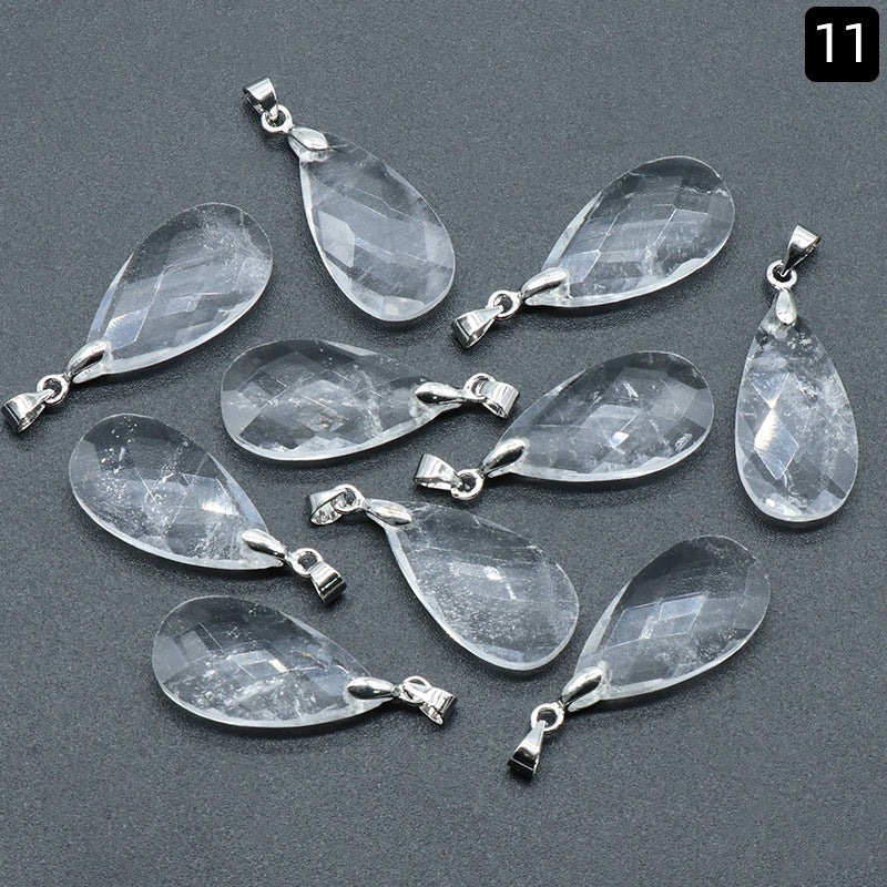 Faceted Tear Drop Crystal Pendant