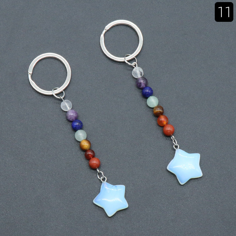 Crystal Star Chakra Key Chain