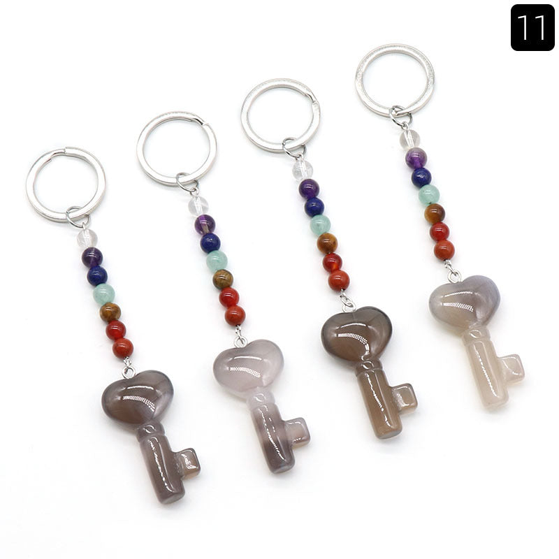 Crystal Heart Key Key Chain