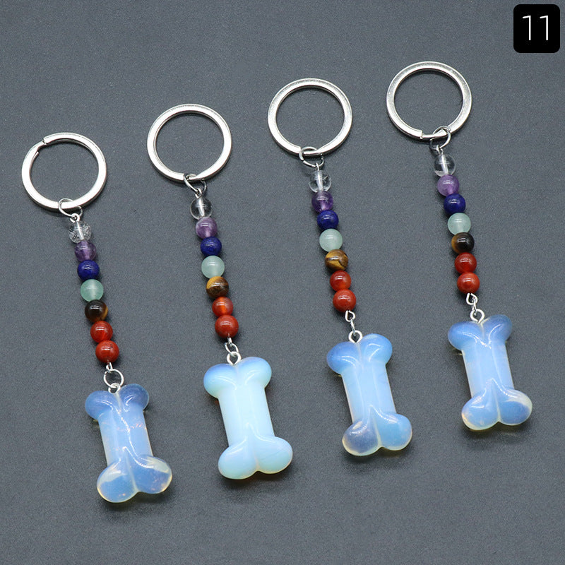 Crystal Bone Chakra Key Chain