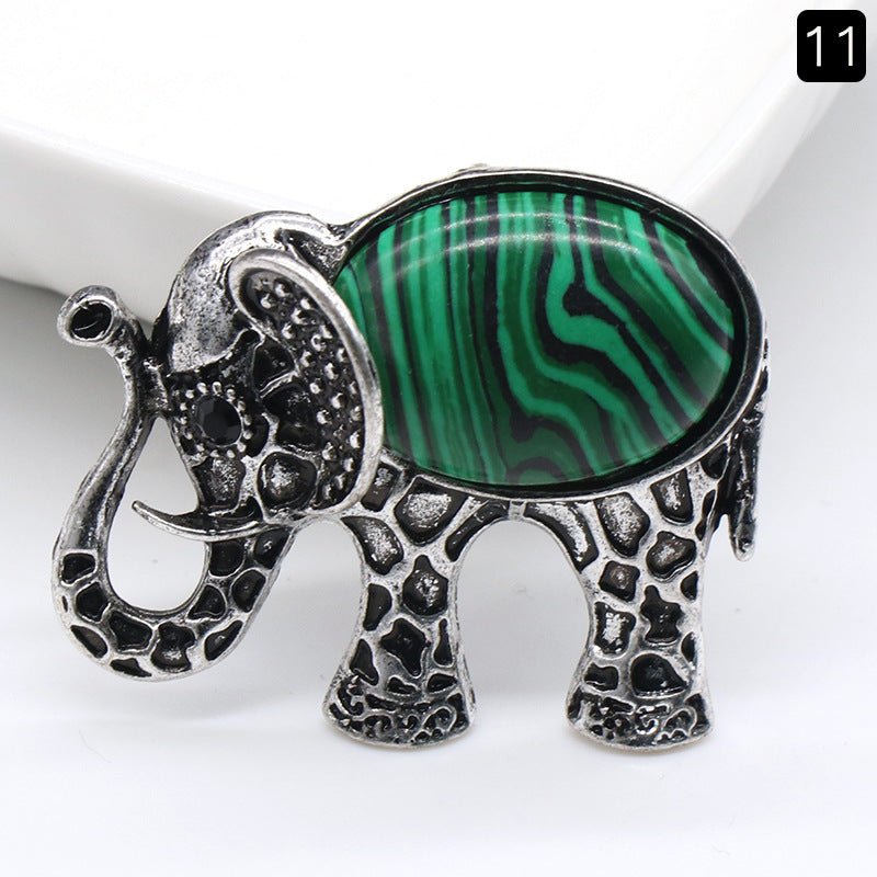 Crystal Elephant Brooch & Pendant