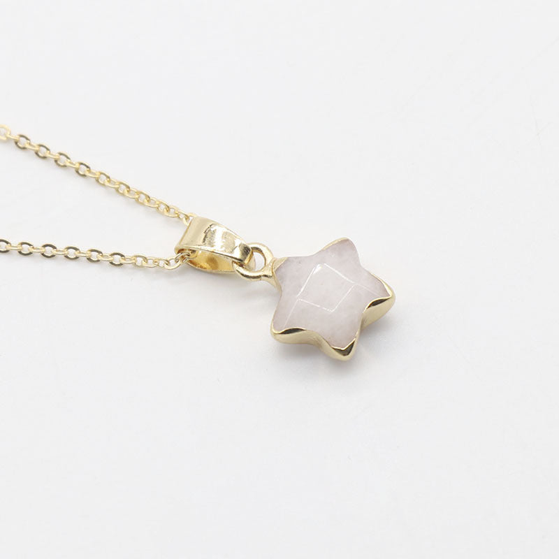 Half Gold Plated Crystal Star Necklace