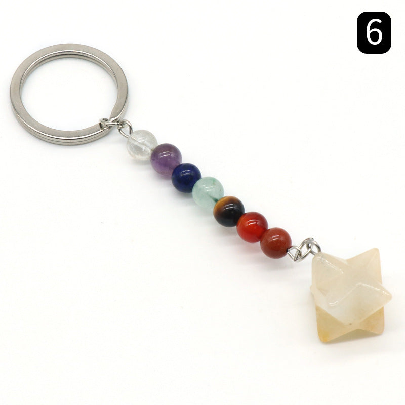 Crystal Merkaba Star Chakra Key Chain