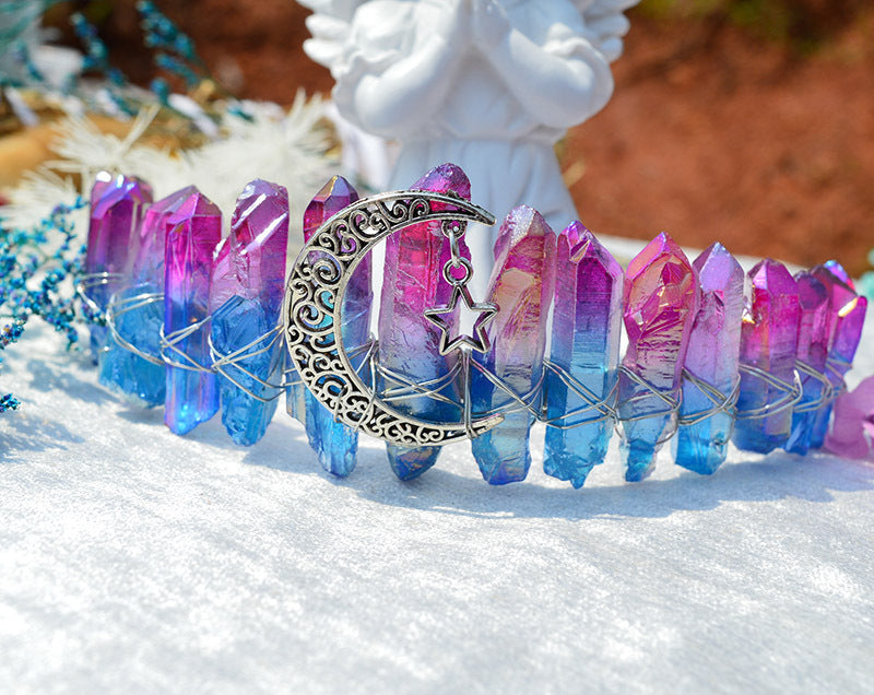 Raw Crystal Quartz Crown Headband