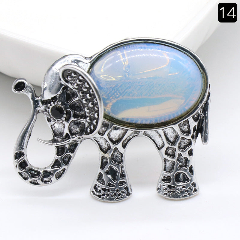 Crystal Elephant Brooch & Pendant