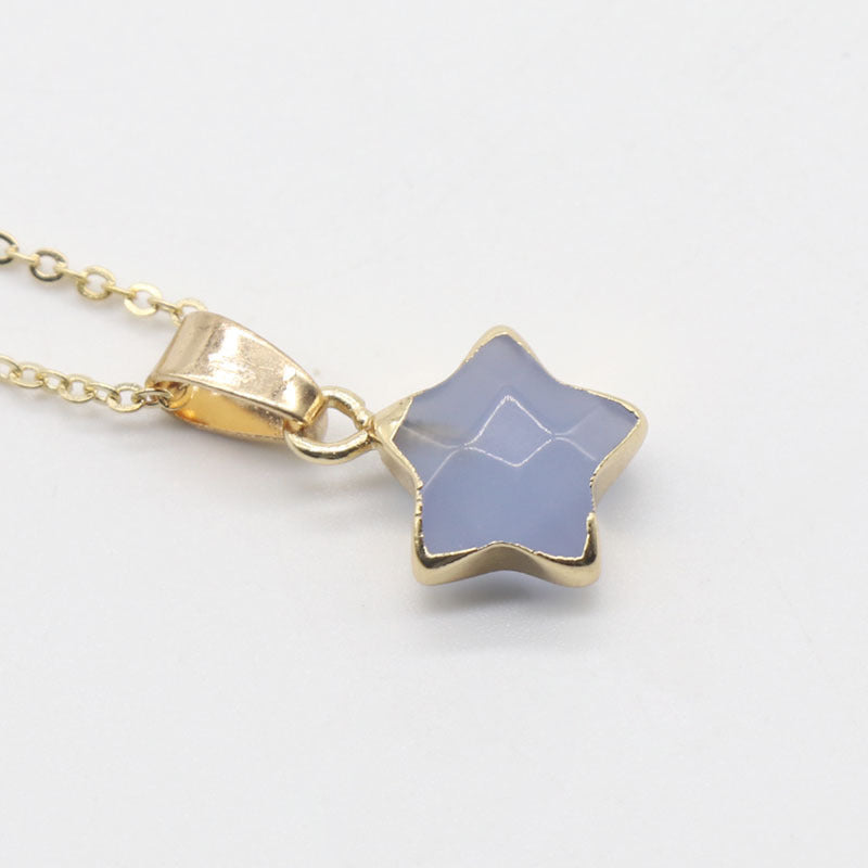 Half Gold Plated Crystal Star Necklace