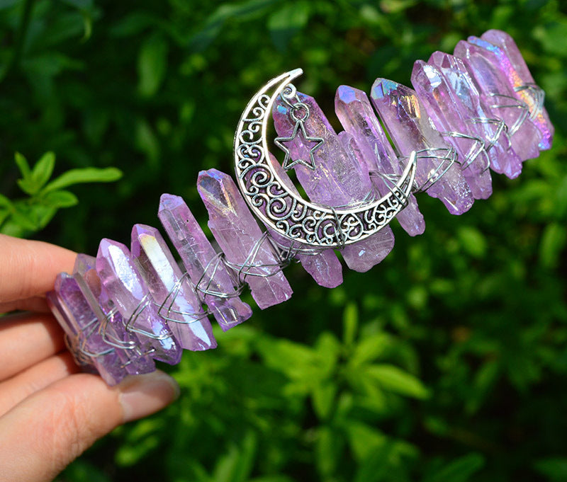 Raw Crystal Quartz Crown Headband