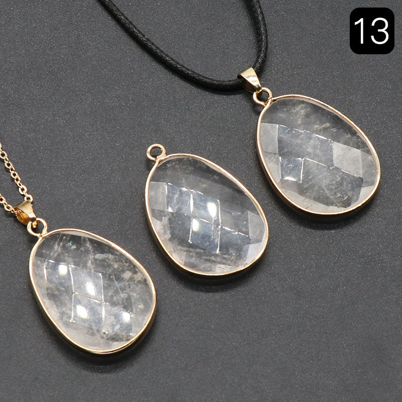 Gold Plated Faceted Droplet Pendant