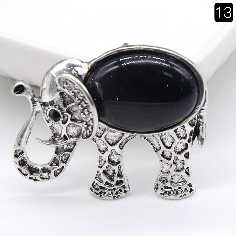 Crystal Elephant Brooch & Pendant