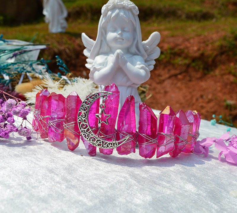 Raw Crystal Quartz Crown Headband