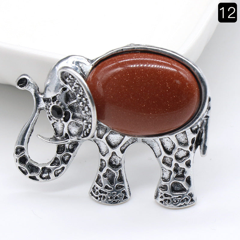 Crystal Elephant Brooch & Pendant