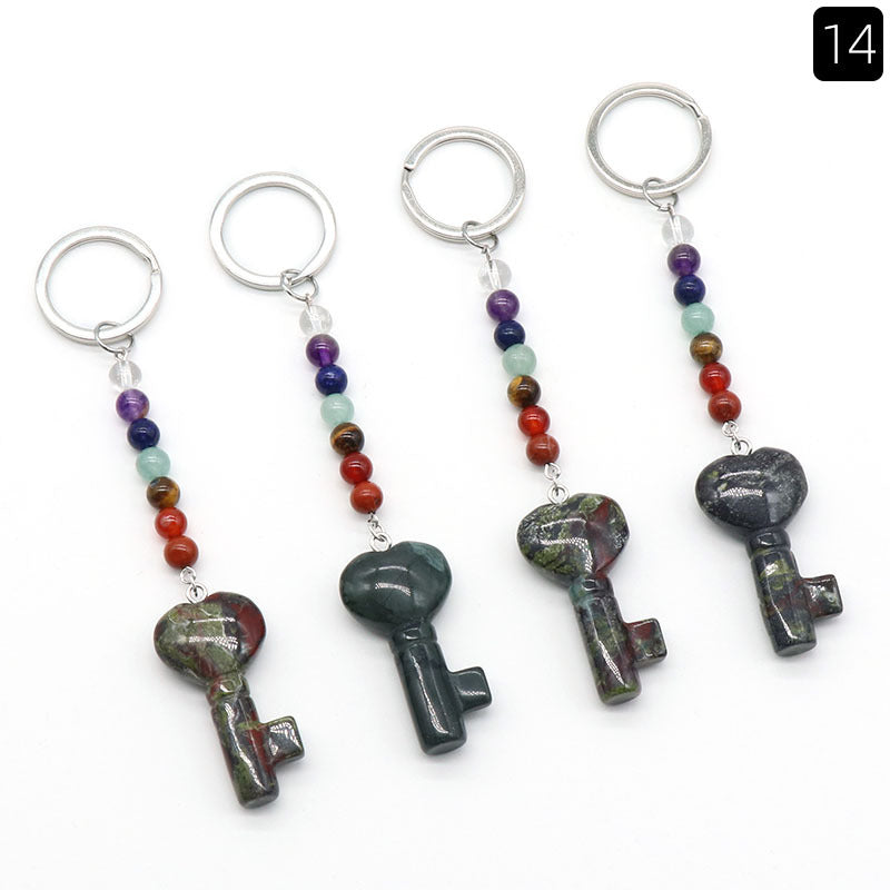 Crystal Heart Key Key Chain