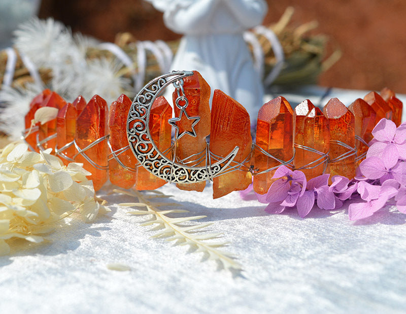 Raw Crystal Quartz Crown Headband