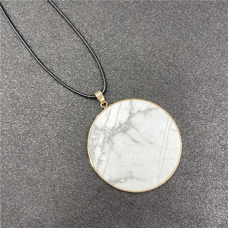 Crystal Round Slice Necklace