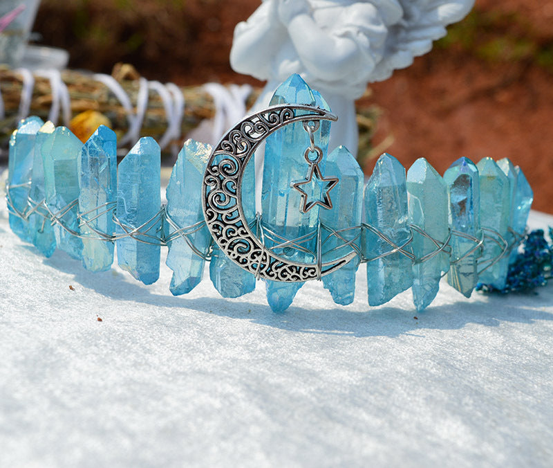 Raw Crystal Quartz Crown Headband