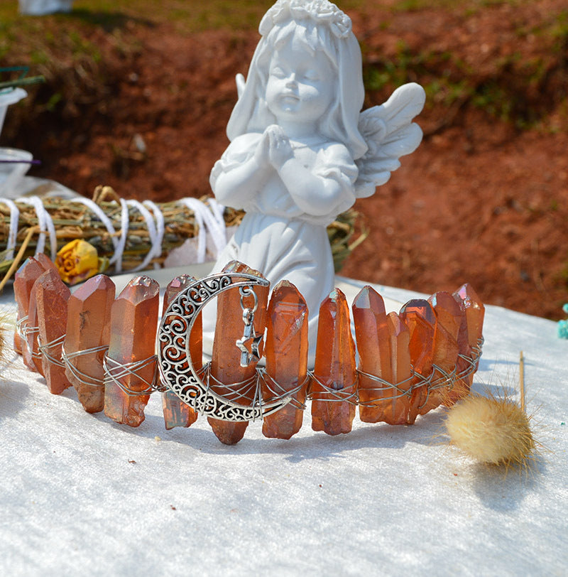 Raw Crystal Quartz Crown Headband