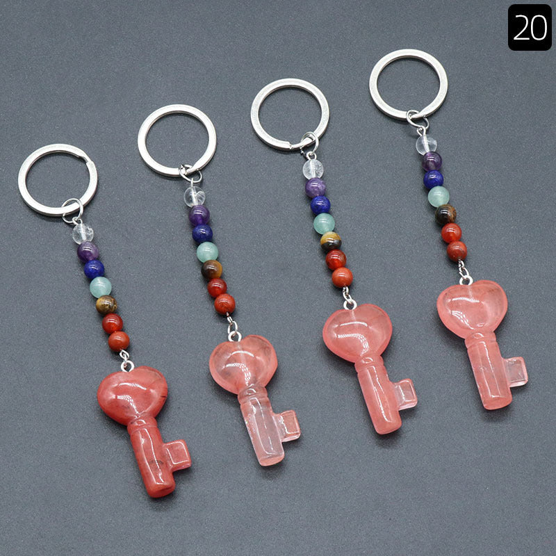 Crystal Heart Key Key Chain