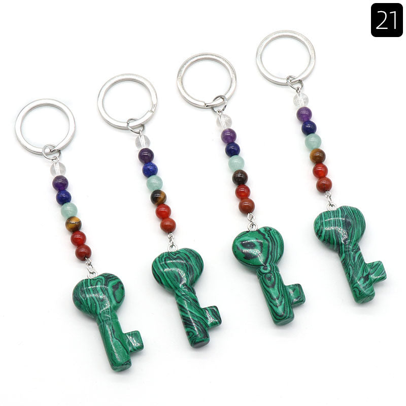 Crystal Heart Key Key Chain