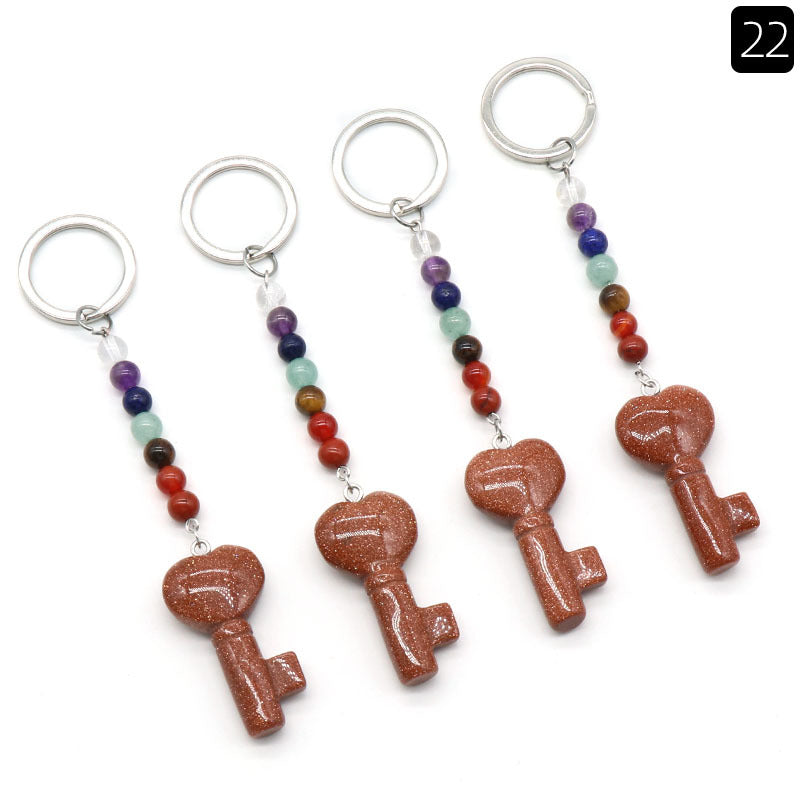 Crystal Heart Key Key Chain