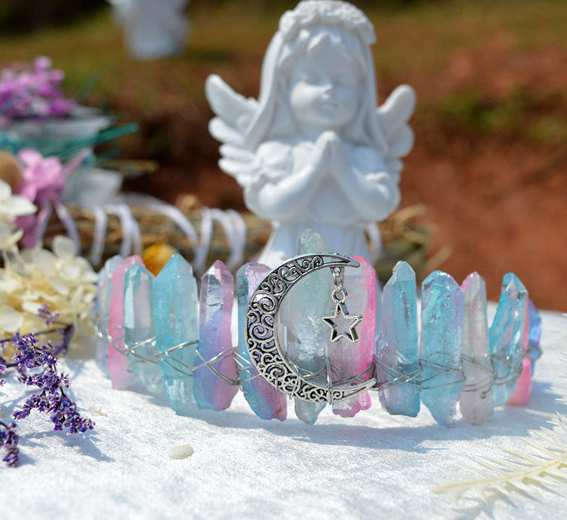 Raw Crystal Quartz Crown Headband