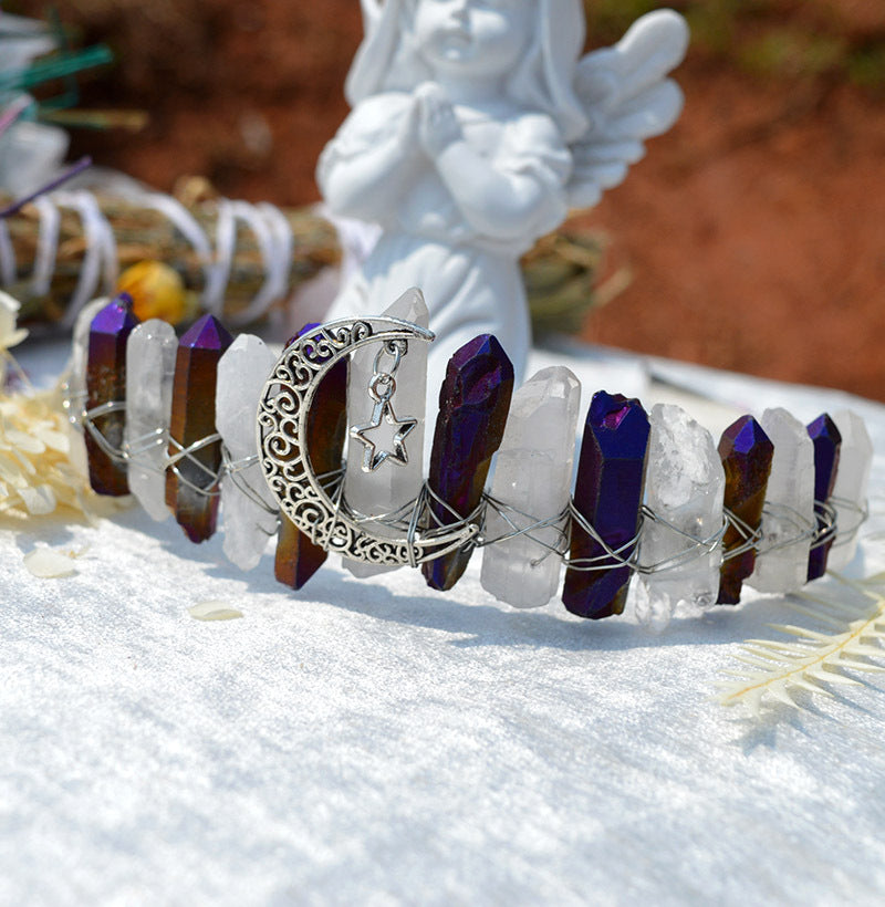 Raw Crystal Quartz Crown Headband