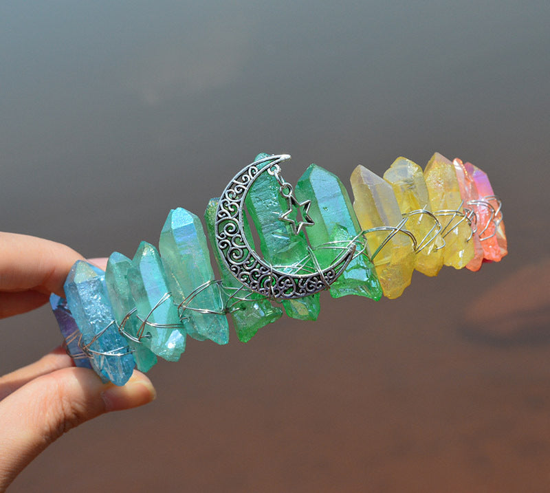 Raw Crystal Quartz Crown Headband