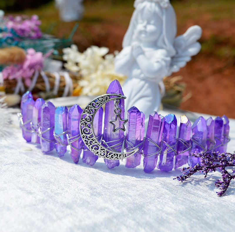 Raw Crystal Quartz Crown Headband