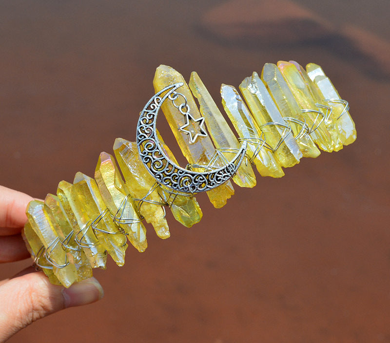 Raw Crystal Quartz Crown Headband