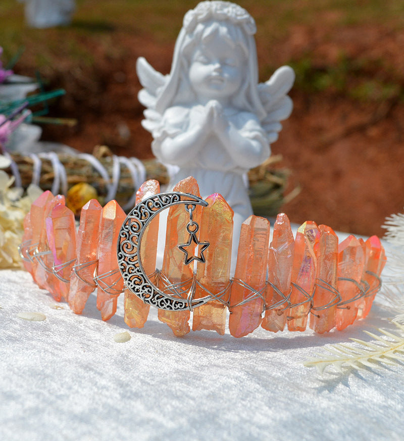 Raw Crystal Quartz Crown Headband