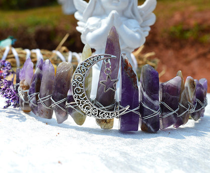 Raw Crystal Quartz Crown Headband