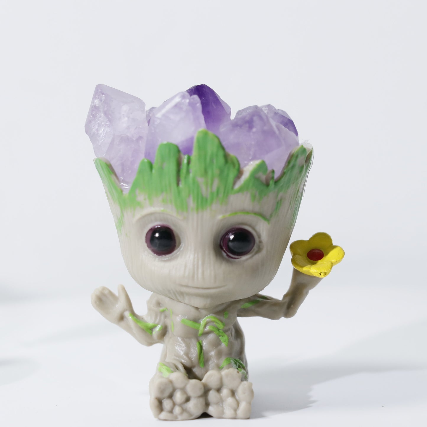 Groot With Natural Amethyst Quartz